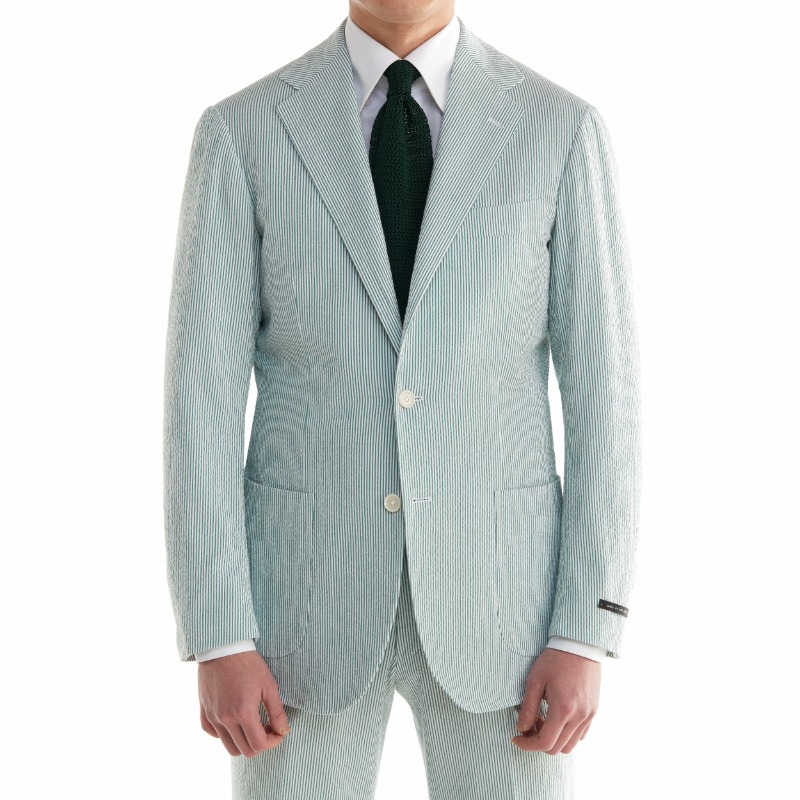 RING JACKET (화이트라벨 등급) X ANDREA SEOUL WHITE LABEL SUITS(SPORTS COAT+PANTS) X DARK GREEN SEERSUCKER OUT POCKET SUITS