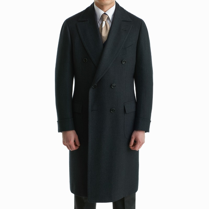 CESARE ATTOLINI POLO COAT X WOOL &amp; CASHMERE CHARCOAL GREY