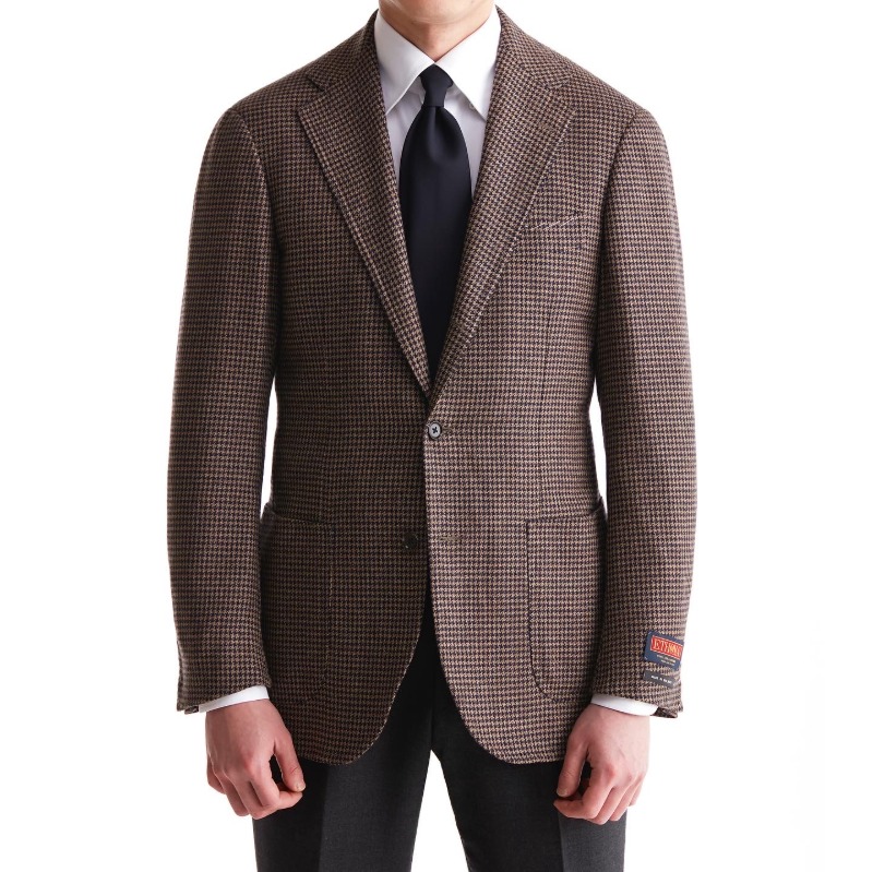 (SALE) MADE BY RING JACKET (링마에등급) / ANDREA SEOUL H GRADE SPORTS COAT X ITALY, E.THOMAS BROWN/NAVY HOUND TOOTH CHECK