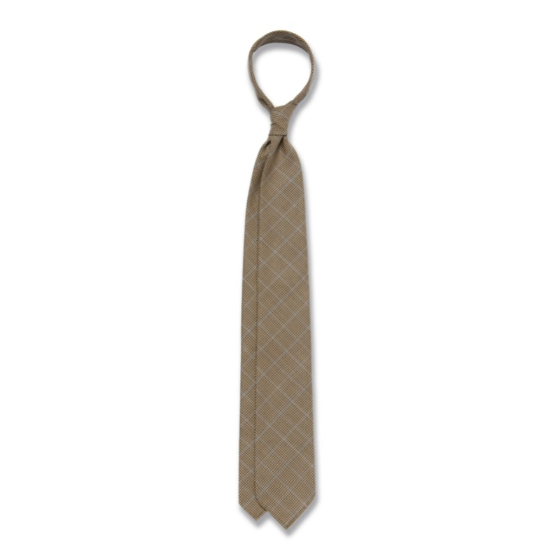 ANDREA SEOUL tie / 3 Folds Ties / HUDDERSFIELD / BROWN HOUND TOOTH CHECK
