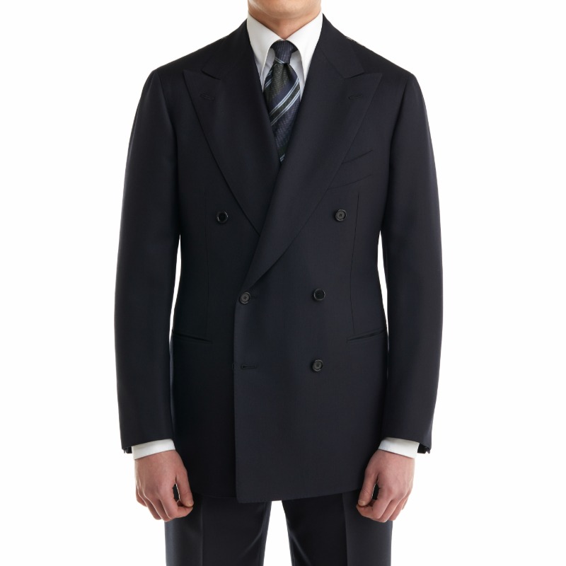 (DROP 7) CESARE ATTOLINI X DARK NAVY DOUBLE BREASTED SUITS