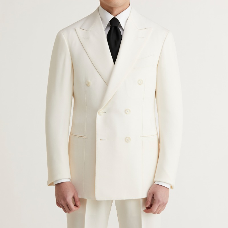 CORALLO ROSSO PREMIUM DOUBLE BREASTED SUIT X ITALY, EUROTEX IVORY SUIT RENT