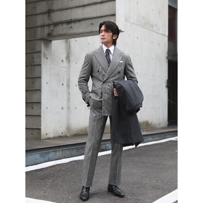 MADE BY RING JACKET (블랙라벨 등급) / ANDREA SEOUL BLACK LABEL DOUBLE BREASTED SUITS(JACKET+PANTS) X ENGLAND, FOX BROTHERS POW CHECK (2 PLEATS)