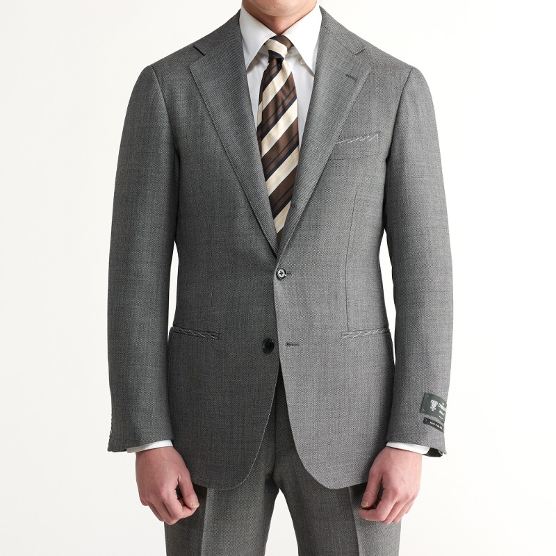 MADE BY RING JACKET (링마에등급) / ANDREA SEOUL H GRADE SUITS(JACKET+PANTS) X ENGLAND, DORMEUIL MID GREY PLAIN WEAVE (2 PLEATS)